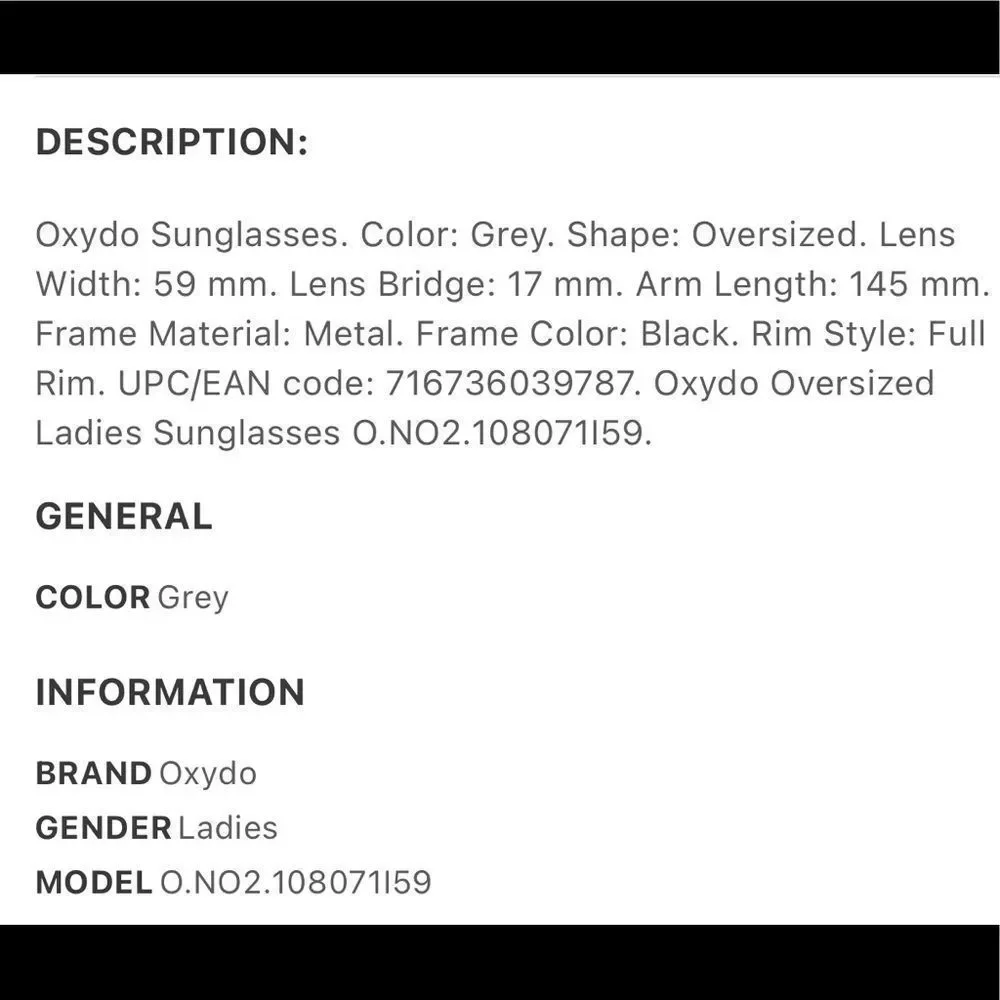 OXYDO Ladies Sunglasses